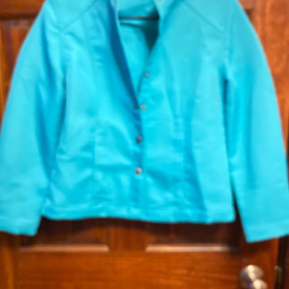 Elegant Teal Women's Blazer - Picture 2 of 3
